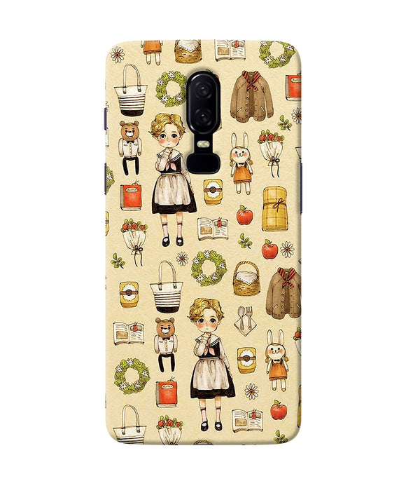 Canvas Girl Print Oneplus 6 Back Cover