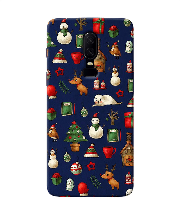 Canvas Christmas Print Oneplus 6 Back Cover