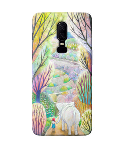 Natual Elephant Girl Oneplus 6 Back Cover