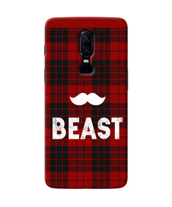 Beast Red Square Oneplus 6 Back Cover