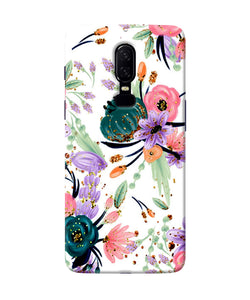 Abstract Flowers Print Oneplus 6 Back Cover