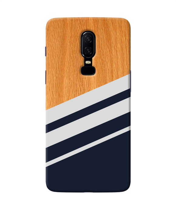 Black And White Wooden Oneplus 6 Back Cover