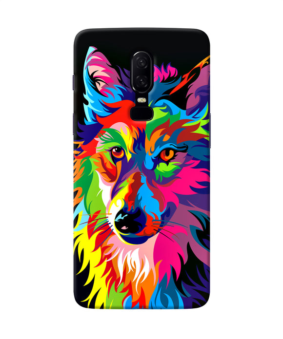 Colorful Wolf Sketch Oneplus 6 Back Cover