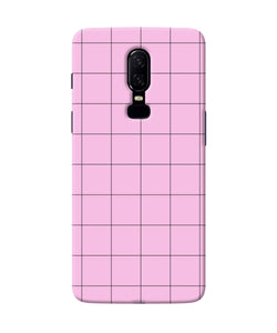 Pink Square Print Oneplus 6 Back Cover