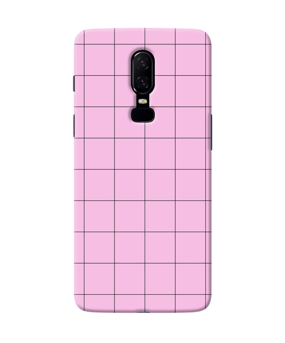 Pink Square Print Oneplus 6 Back Cover