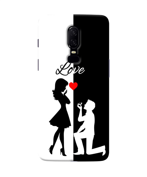 Love Propose Black And White Oneplus 6 Back Cover
