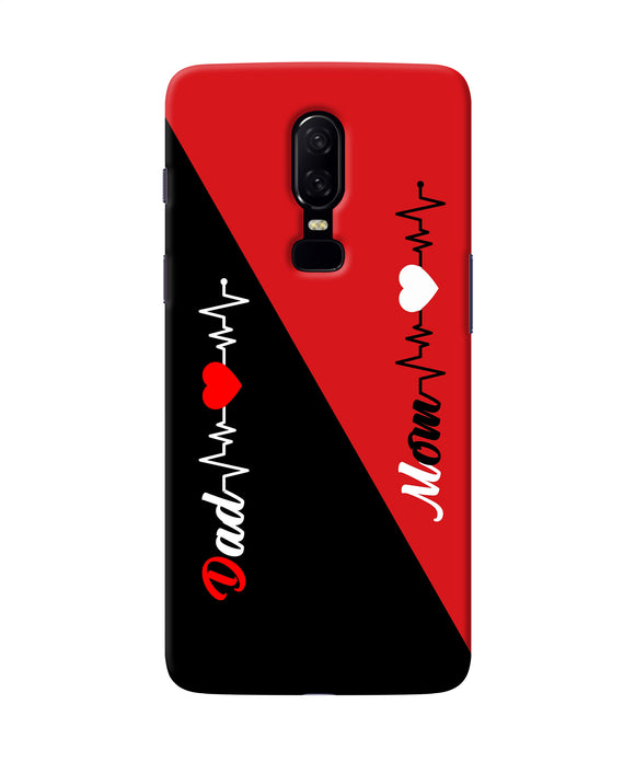 Mom Dad Heart Line Oneplus 6 Back Cover