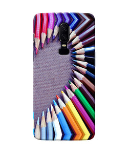 Color Pencil Half Heart Oneplus 6 Back Cover