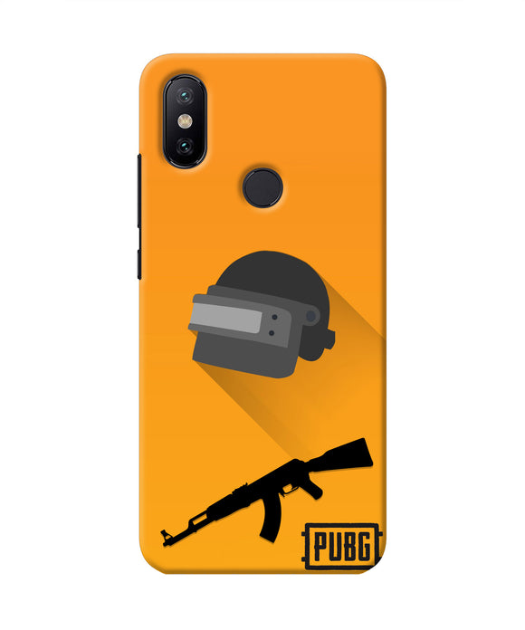 PUBG Helmet and Gun Mi A2 Real 4D Back Cover