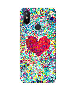 Red Heart Print Mi A2 Back Cover