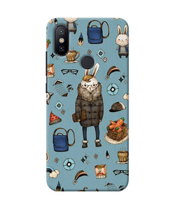 Canvas Rabbit Print Mi A2 Back Cover