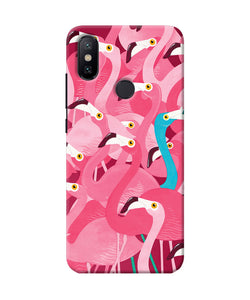 Abstract Sheer Bird Pink Print Mi A2 Back Cover