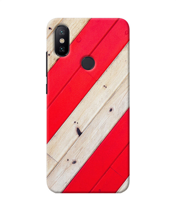 Abstract Red Brown Wooden Mi A2 Back Cover