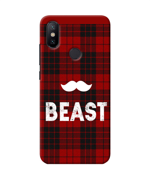 Beast Red Square Mi A2 Back Cover