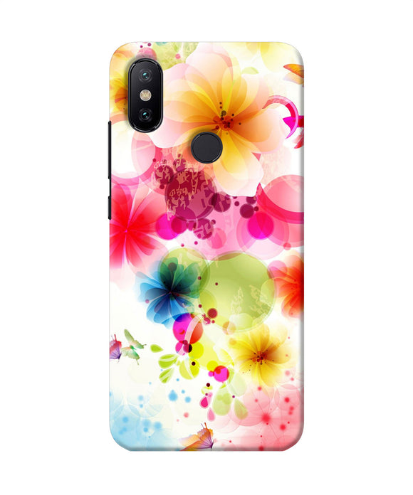 Flowers Print Mi A2 Back Cover