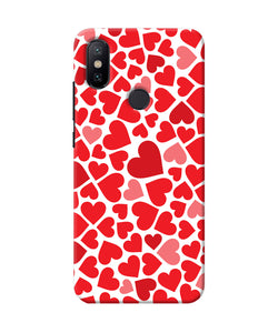 Red Heart Canvas Print Mi A2 Back Cover