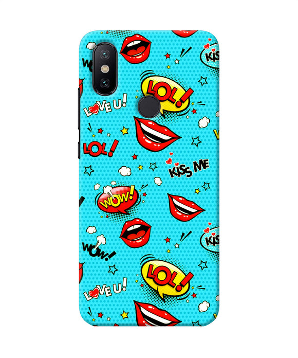 Lol Lips Print Mi A2 Back Cover