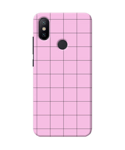 Pink Square Print Mi A2 Back Cover