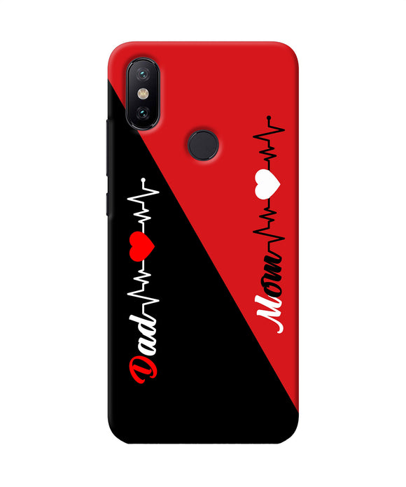 Mom Dad Heart Line Mi A2 Back Cover