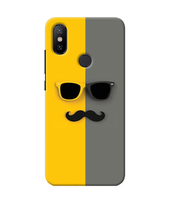 Mustache Glass Mi A2 Back Cover