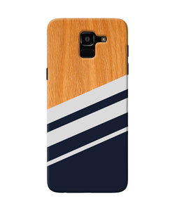 Black And White Wooden Samsung J6 Back Cover