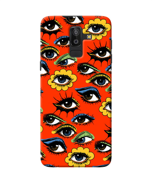 Abstract Eyes Pattern Samsung J8 Back Cover