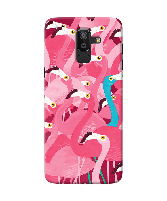 Abstract Sheer Bird Pink Print Samsung J8 Back Cover