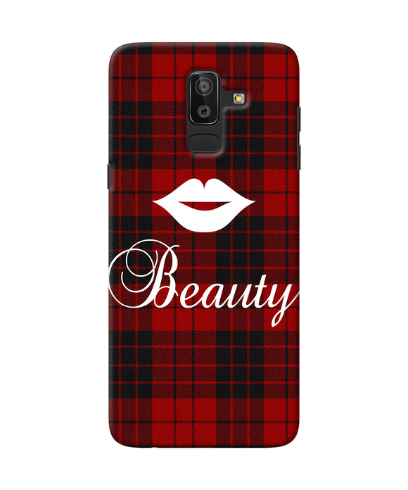 Beauty Red Square Samsung J8 Back Cover