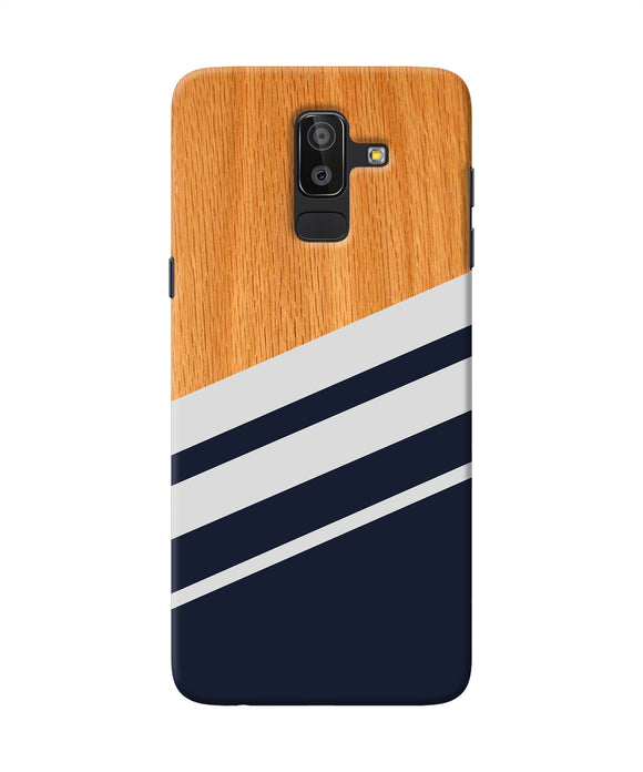 Black And White Wooden Samsung J8 Back Cover