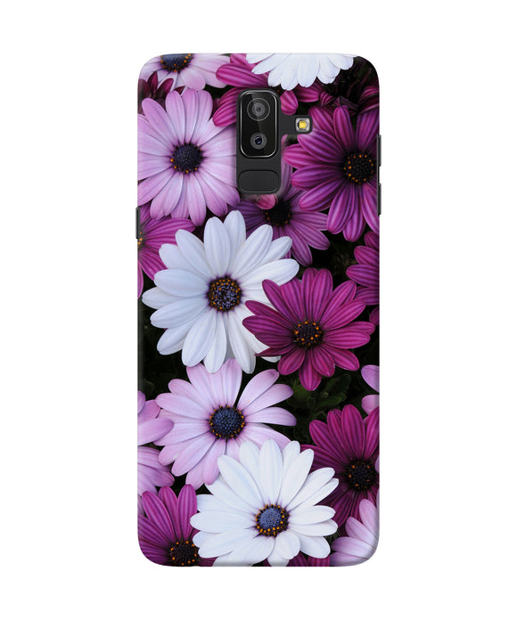 White Violet Flowers Samsung J8 Back Cover
