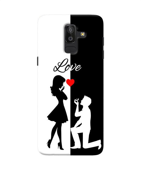 Love Propose Black And White Samsung J8 Back Cover