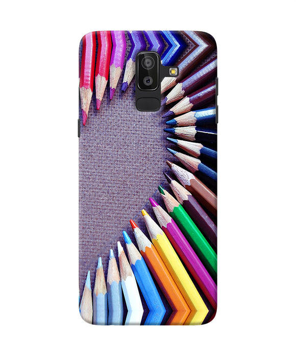 Color Pencil Half Heart Samsung J8 Back Cover