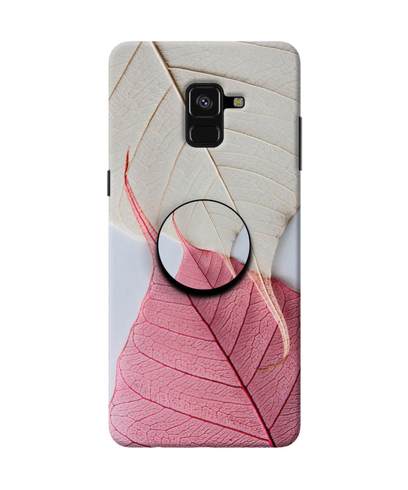 White Pink Leaf Samsung A8 plus Pop Case