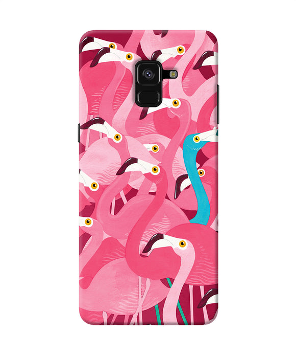 Abstract Sheer Bird Pink Print Samsung A8 Plus Back Cover