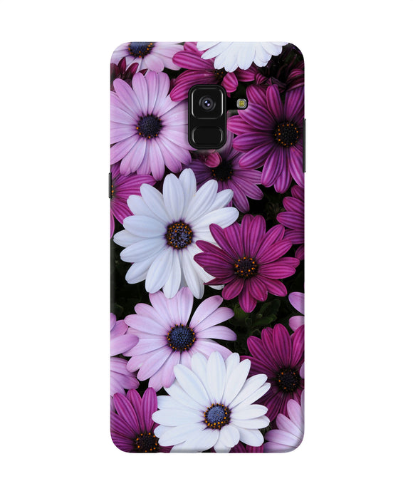 White Violet Flowers Samsung A8 Plus Back Cover