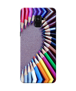 Color Pencil Half Heart Samsung A8 Plus Back Cover