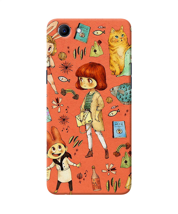 Canvas Little Girl Print Realme 1 Back Cover