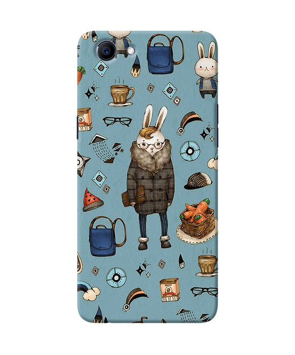 Canvas Rabbit Print Realme 1 Back Cover