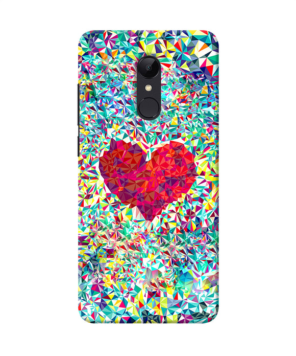 Red Heart Print Redmi 5 Back Cover