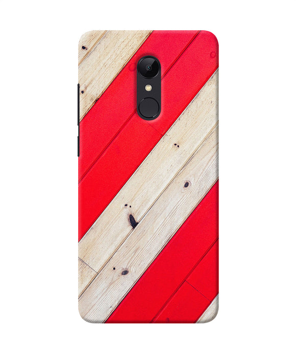 Abstract Red Brown Wooden Redmi 5 Back Cover