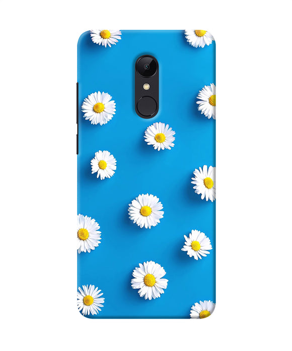 White Flowers Redmi 5 Back Cover
