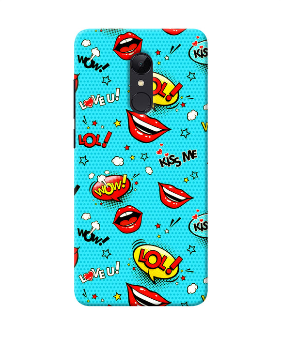 Lol Lips Print Redmi 5 Back Cover