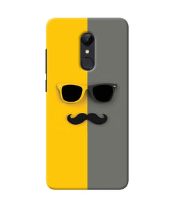 Mustache Glass Redmi 5 Back Cover