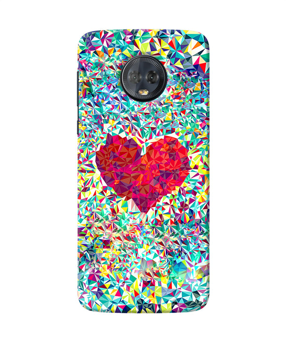 Red Heart Print Moto G6 Back Cover