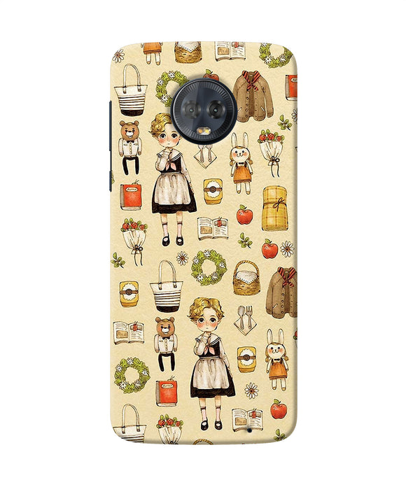 Canvas Girl Print Moto G6 Back Cover