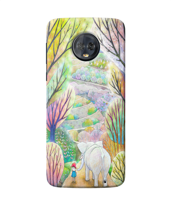 Natual Elephant Girl Moto G6 Back Cover