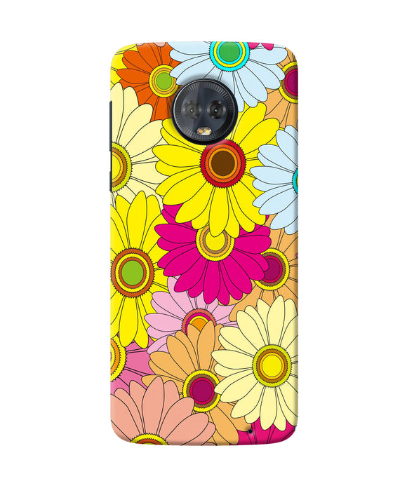 Abstract Colorful Flowers Moto G6 Back Cover