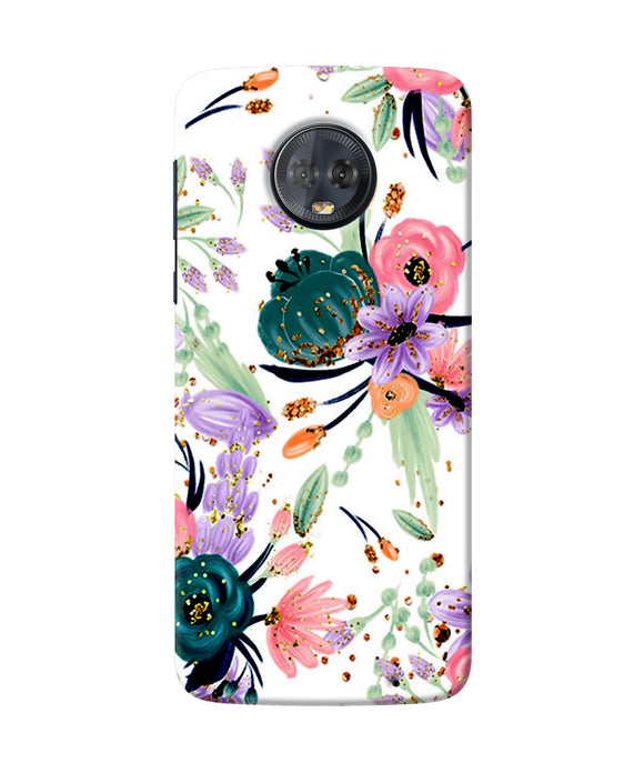 Abstract Flowers Print Moto G6 Back Cover