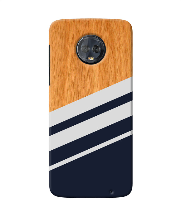 Black And White Wooden Moto G6 Back Cover