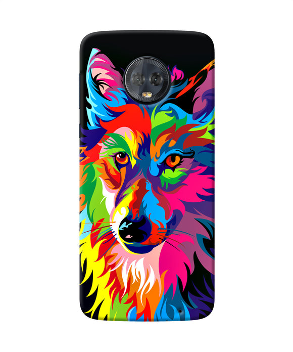 Colorful Wolf Sketch Moto G6 Back Cover